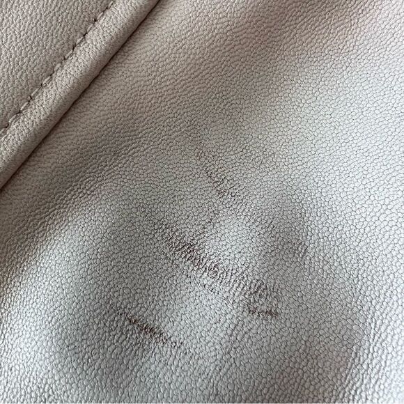 Amaryllis Dusty Pink Zippered 100% Genuine Leather Moto Jacket -- XS‎ - Picture 9 of 13